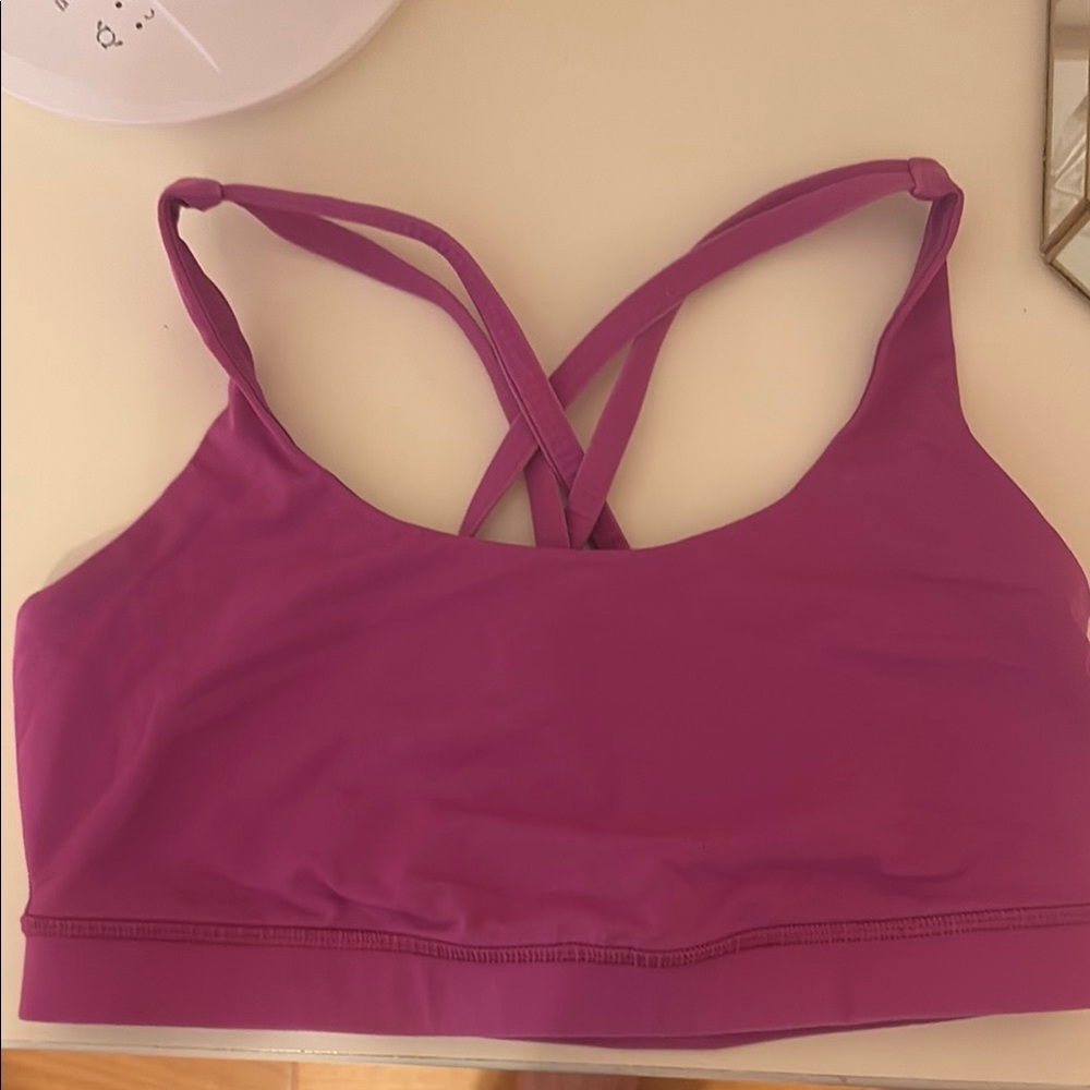Lululemon Pink Sports Bra with Crisscross Racerback